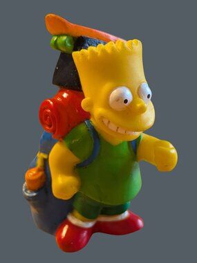 10/$25 Bart Simpson Camping Backpack Figure – 1990 Burger King Simpsons Toy